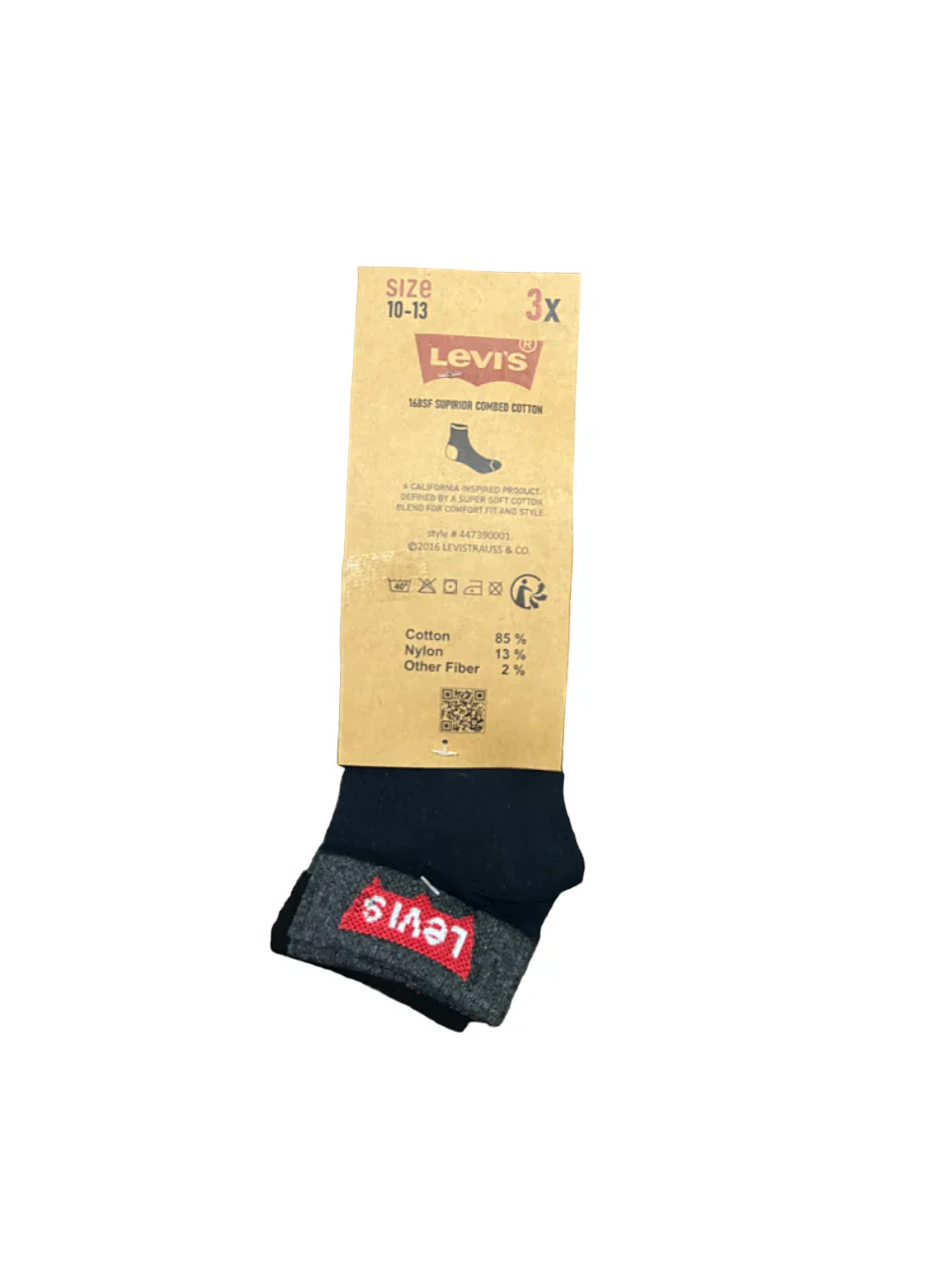 Branded Levi's Cotton Ankle Socks (Pack Of 6 Pairs) - Image 3