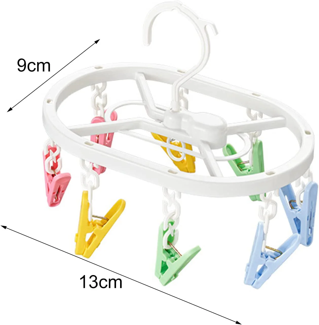 Laundry Hanger Drying with Clips, Plastic Laundry Clips, and Drip-Drying Hanger for Socks, Underwear, Towel, Scarf, Side Hanging, Anti-Wind, Multi-Purpose - Image 6
