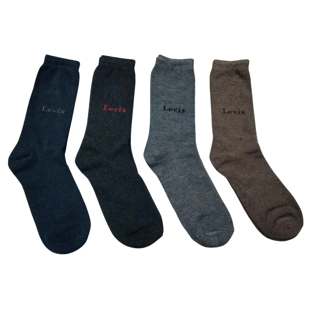 Levi's Long Cotton Winter Socks-MIX Colors (3 Pairs) - Image 4