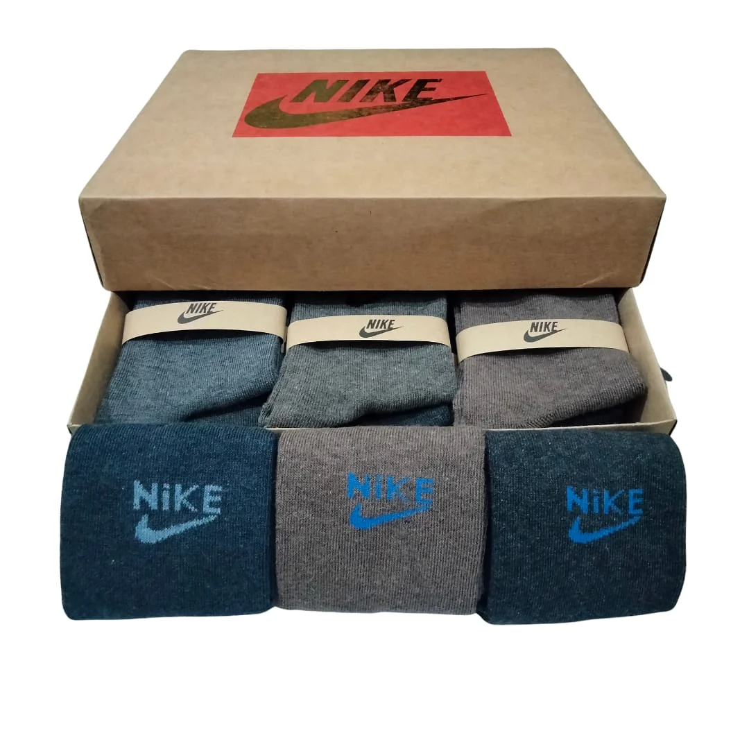 NIKE's Long Cotton Winter Socks-MIX Colors (6 Pairs) - Image 3